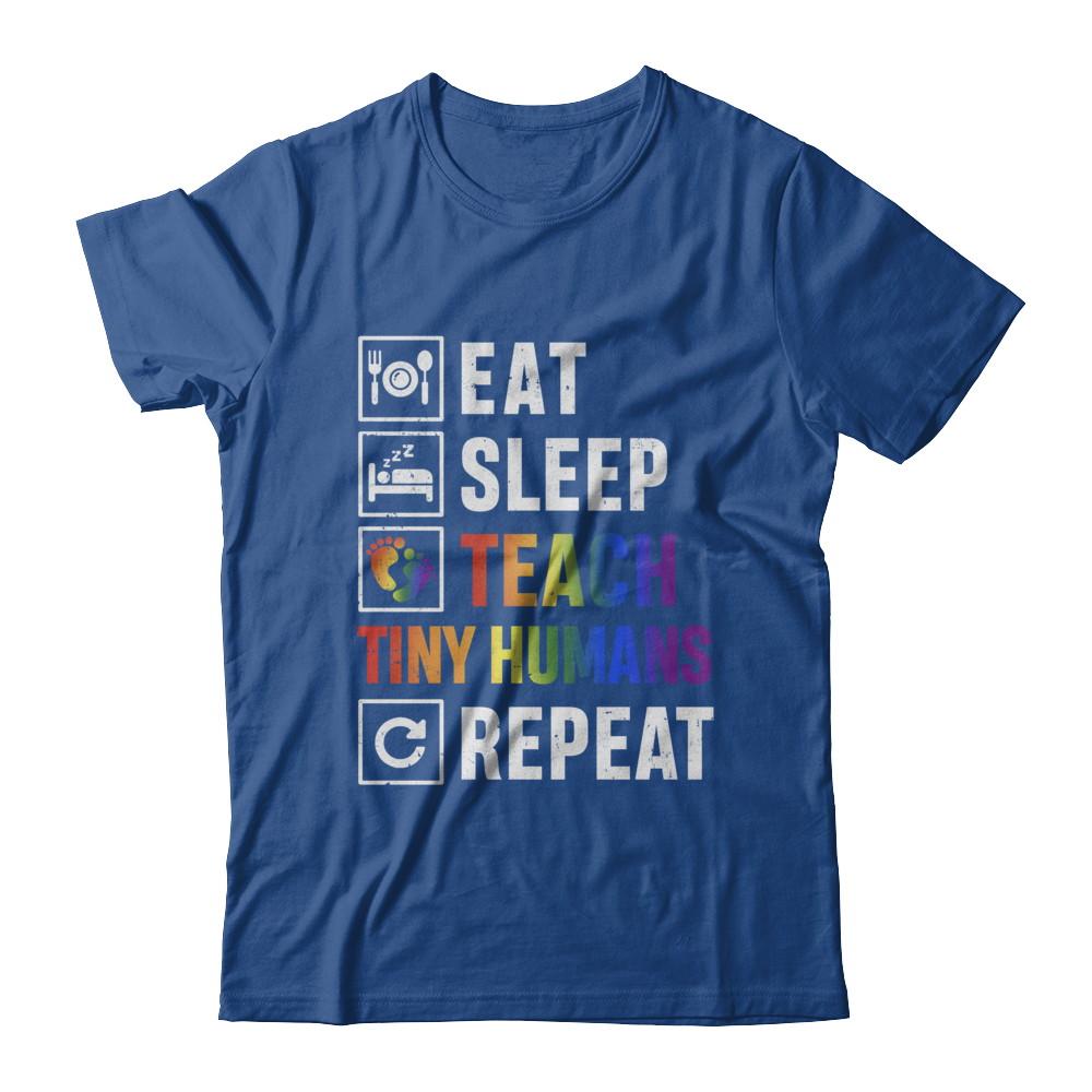 Eat Sleep Teach Tiny Humans Repeat Mommy-T-Shirt & Hoodie-Classic T-Shirt-Royal