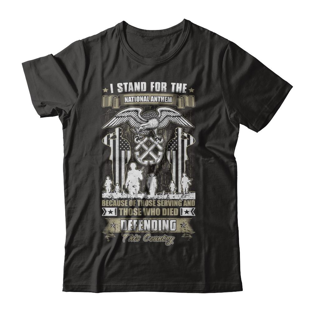 I Stand National Anthem Who Died defending this country-T-Shirt & Hoodie-Premium T-Shirt-Black
