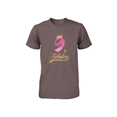 9Th And Fabulous Nine Birthday Youth-Youth Shirt-Youth T-Shirt-Asphalt