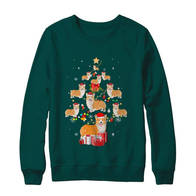 Cute Corgi Christmas Tree Dogs Lover-T-Shirt & Sweatshirt-Crewneck Sweatshirt-Deep Forest