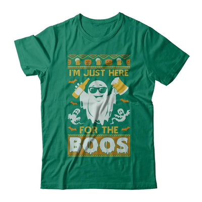 I'm Just Here For The Boos Halloween Ugly Sweater-T-Shirt & Hoodie-Classic T-Shirt-Kelly Green