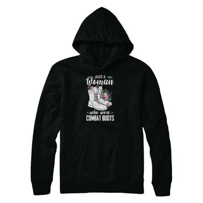 Just A Woman Who Wore Combat Boots Veteran-T-Shirt & Tank Top-Pullover Hoodie-Black