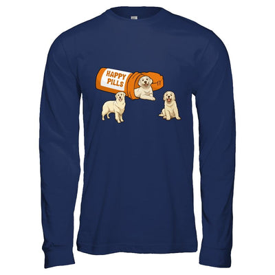 Retrievers Labrador Golden Happy Pills-T-Shirt & Hoodie-Long Sleeve T-Shirt-Navy