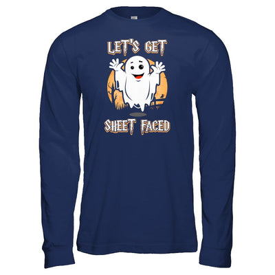 Halloween Let's Get Sheet Faced-T-Shirt & Tank Top-Long Sleeve T-Shirt-Navy