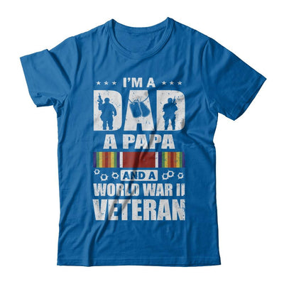 A Dad A Papa And A World War II Veteran Fathers Day-T-Shirt & Hoodie-Classic T-Shirt-Royal