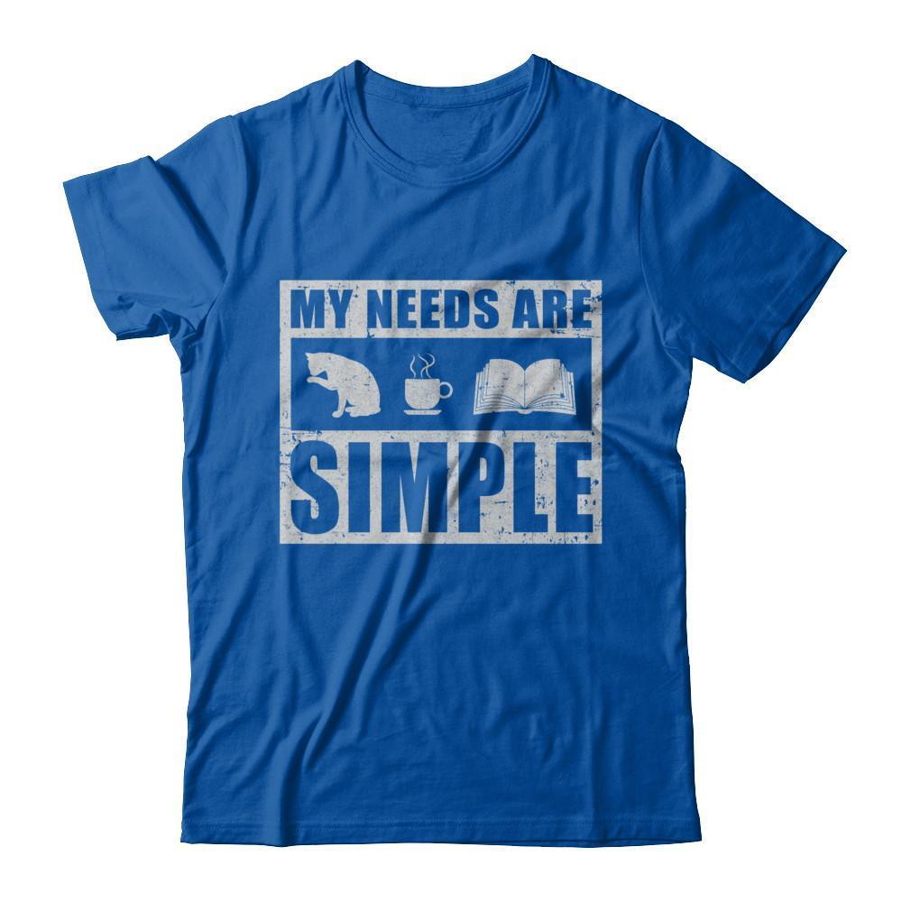 My Needs Are Simple Coffee Cats Books-T-Shirt & Hoodie-Premium T-Shirt-Royal