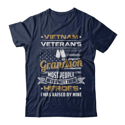 Vietnam Veteran's Grandson I Was Raised By Mine-T-Shirt & Hoodie-Classic T-Shirt-Navy