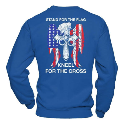 Police Stand For The Flag Kneel For The Cross-T-Shirt & Hoodie-Crewneck Sweatshirt-Royal