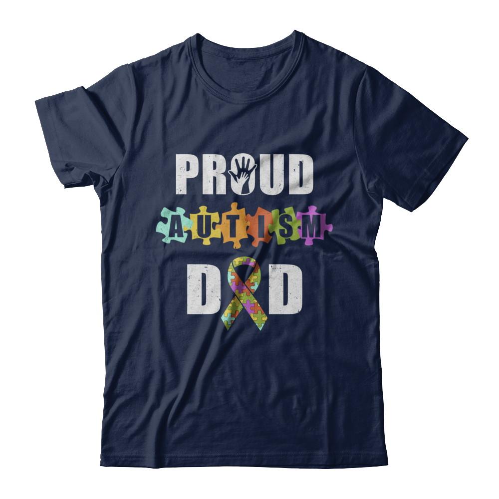 Proud Autism Dad Autism Awareness-T-Shirt & Hoodie-Classic T-Shirt-Navy