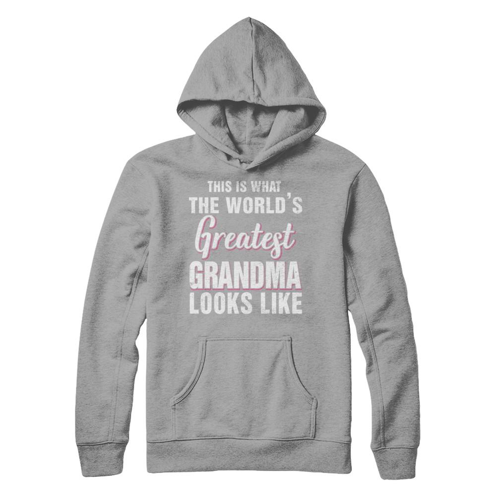 What World's Greatest Grandma Looks Like Mothers Day-T-Shirt & Hoodie-Pullover Hoodie-Light Steel