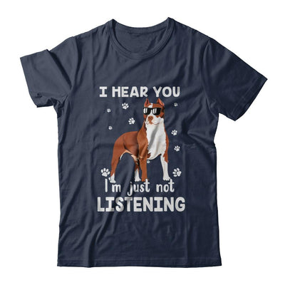 I Hear You I'm Just Not Listening Funny Pitbull-T-Shirt & Hoodie-Classic T-Shirt-Navy