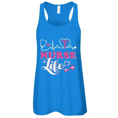 Nurse Life Lover-T-Shirt & Tank Top-Women's Flowy Racerback Tank-True Royal