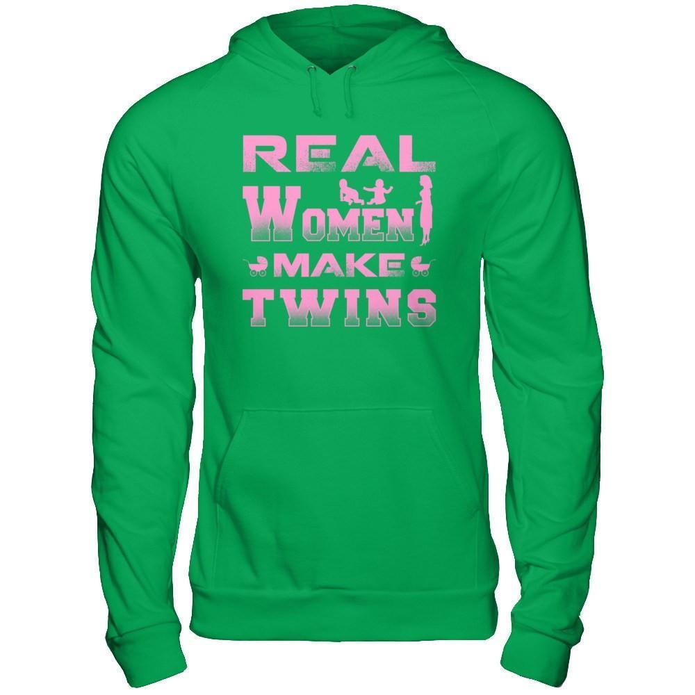 Real Women Make Twins-T-Shirt & Hoodie-Pullover Hoodie-Irish Green