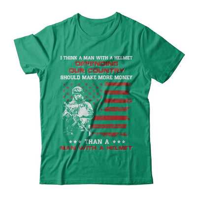Veteran I Think A Man With A Helmet Defending Our Country-T-Shirt & Hoodie-Classic T-Shirt-Kelly Green