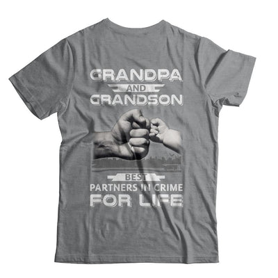 Grandpa And Grandson Best Partners In Crime For Life-T-Shirt & Hoodie-Classic T-Shirt-Sport Grey