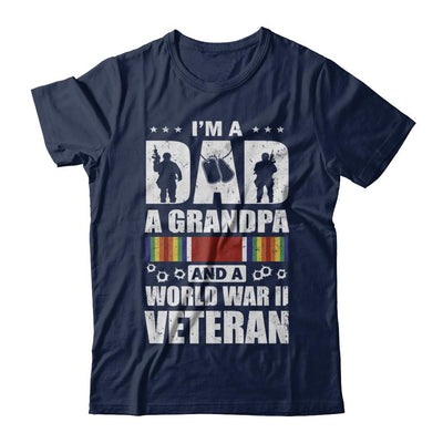 A Dad A Grandpa And A World War II Veteran Fathers Day-T-Shirt & Hoodie-Classic T-Shirt-Navy