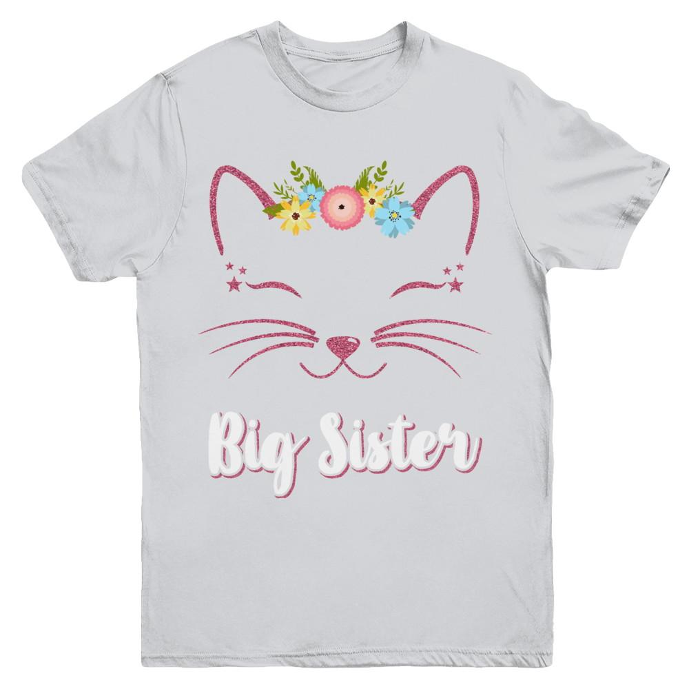 Kitty Cat Big Sister I'm Going To Be A Big Sister Youth-Youth Shirt-Youth T-Shirt-Sport Grey