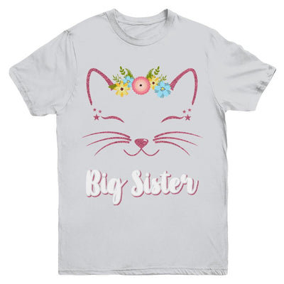 Kitty Cat Big Sister I'm Going To Be A Big Sister Youth-Youth Shirt-Youth T-Shirt-Sport Grey