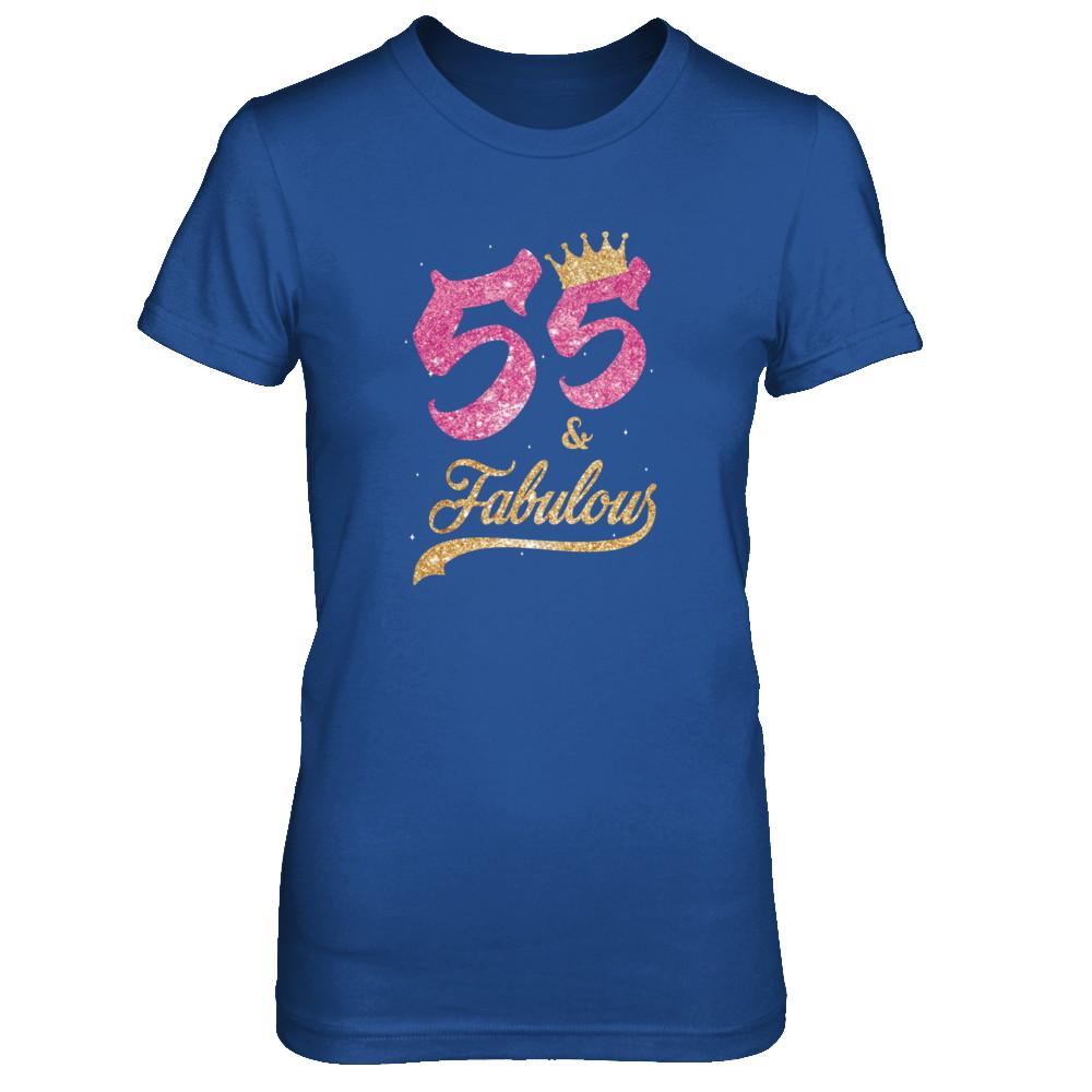55 And Fabulous 1966 55th Birthday Gift-T-Shirt & Tank Top-Women's T-Shirt-Royal