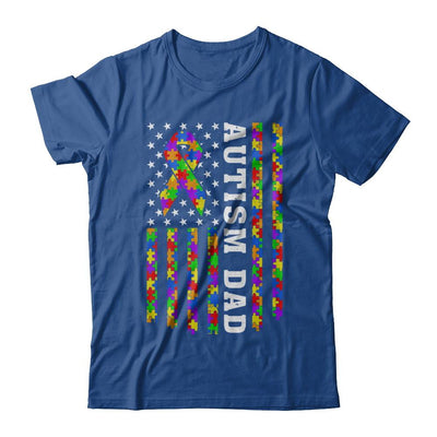 Proud Autism Dad Daddy Autistic Us Flag Fathers Day-T-Shirt & Hoodie-Classic T-Shirt-Royal