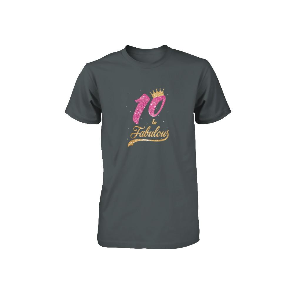 10Th And Fabulous Ten Birthday Youth-Youth Shirt-Toddler T-Shirt-Charcoal