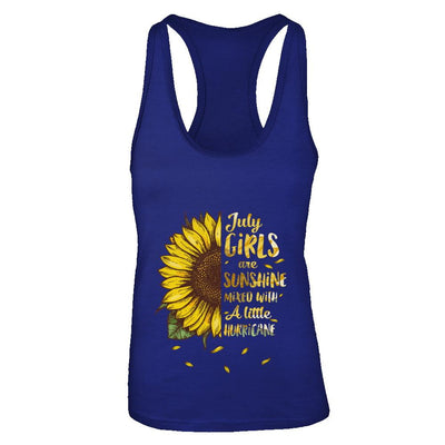 July Girls Are Sunshine Mixed With A Little Hurricane-T-Shirt & Tank Top-Women's Ideal Racerback Tank-Royal