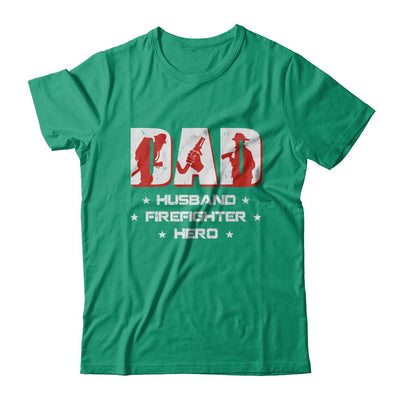 Dad Husband FIREFIGHTER Hero FireMan Fathers Day-T-Shirt & Hoodie-Classic T-Shirt-Kelly Green