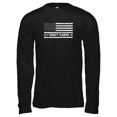 I Don't Kneel Us Flag-T-Shirt & Tank Top-Long Sleeve T-Shirt-Black
