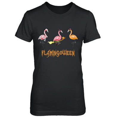Funny Flamingoween Flamingo Halloween Gifts-T-Shirt & Hoodie-Women's T-Shirt-Black