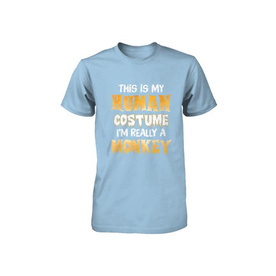 This Is My Human Costume Monkey Halloween Youth-Youth Shirt-Toddler T-Shirt-Light Blue