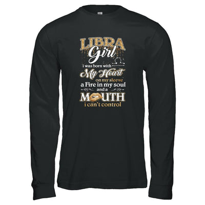 I'm A Libra Girl Lipstick September October Funny Zodiac Birthday-T-Shirt & Tank Top-Long Sleeve T-Shirt-Black