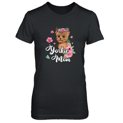 Yorkie Mom Funny Dog Mom Gift Idea-T-Shirt & Tank Top-Women's T-Shirt-Black