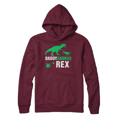 Funny Fathers Day Gift Daddysaurus Dinosaur Rex-T-Shirt & Hoodie-Pullover Hoodie-Maroon