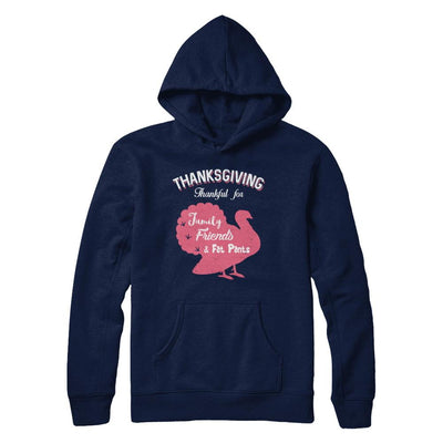 Thanksgiving Thankful For Family Friends Fat Pants Turkey-T-Shirt & Sweatshirt-Pullover Hoodie-Navy