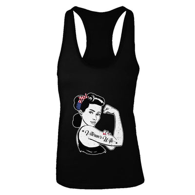 4Th Of July Veteran's Wife From Husband Army-T-Shirt & Tank Top-Women's Ideal Racerback Tank-Black
