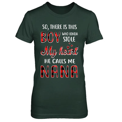 This Boy Who Kinda Stole My Heart He Calls Me Nana-T-Shirt & Hoodie-Women's T-Shirt-Forest Green