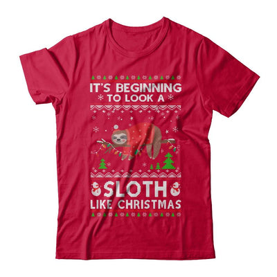 It's Beginning To Look A Sloth Like Christmas Sweater-T-Shirt & Sweatshirt-Classic T-Shirt-Red