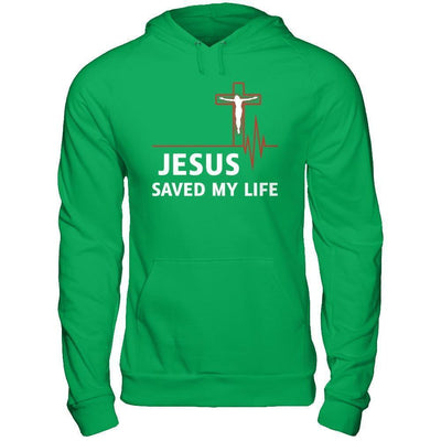 Jesus Saved My Life-T-Shirt & Hoodie-Pullover Hoodie-Irish Green