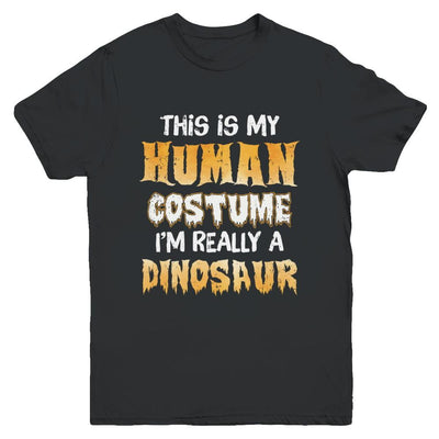 This Is My Human Costume Dinosaur T-Rex Halloween Youth-Youth Shirt-Youth T-Shirt-Black
