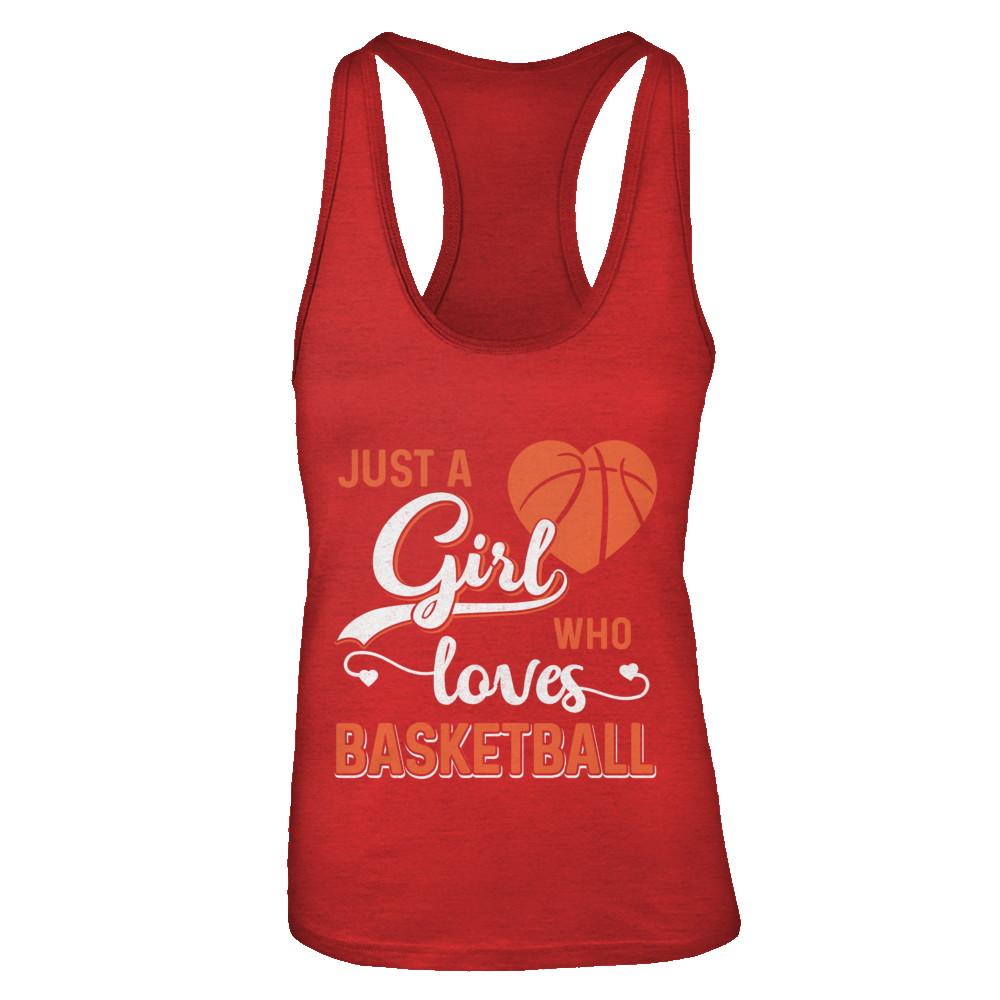 Just A Girl Who Loves Basketball-T-Shirt & Tank Top-Women's Ideal Racerback Tank-Red