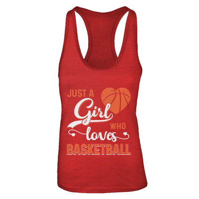 Just A Girl Who Loves Basketball-T-Shirt & Tank Top-Women's Ideal Racerback Tank-Red