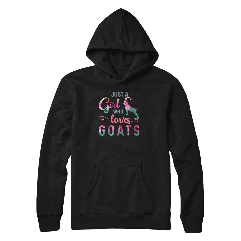 Just A Girl Who Loves Goats Goat Lover-T-Shirt & Tank Top-Pullover Hoodie-Black