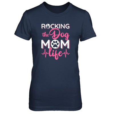 Rocking The Dog Mom Life-T-Shirt & Tank Top-Women's T-Shirt-Navy