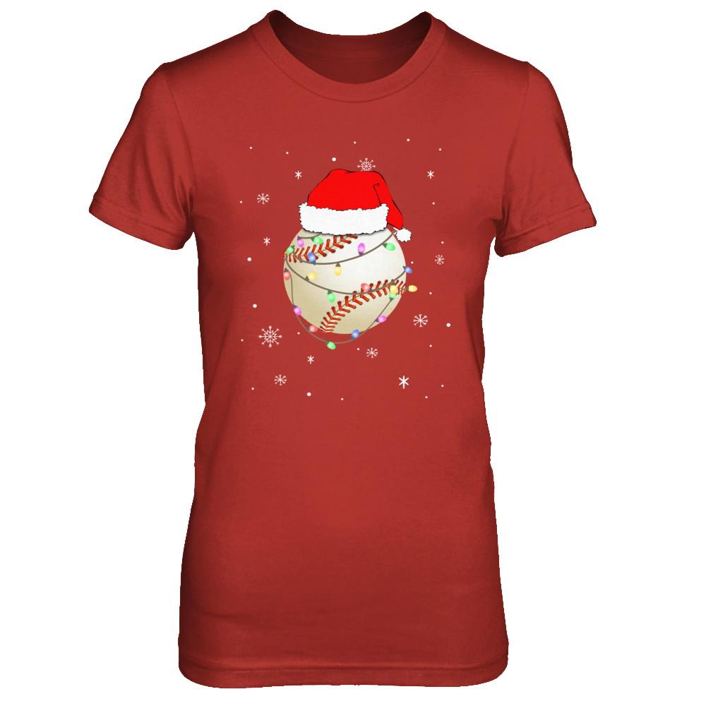 Santa Hat Baseball Christmas Gifts-T-Shirt & Sweatshirt-Women's T-Shirt-Red