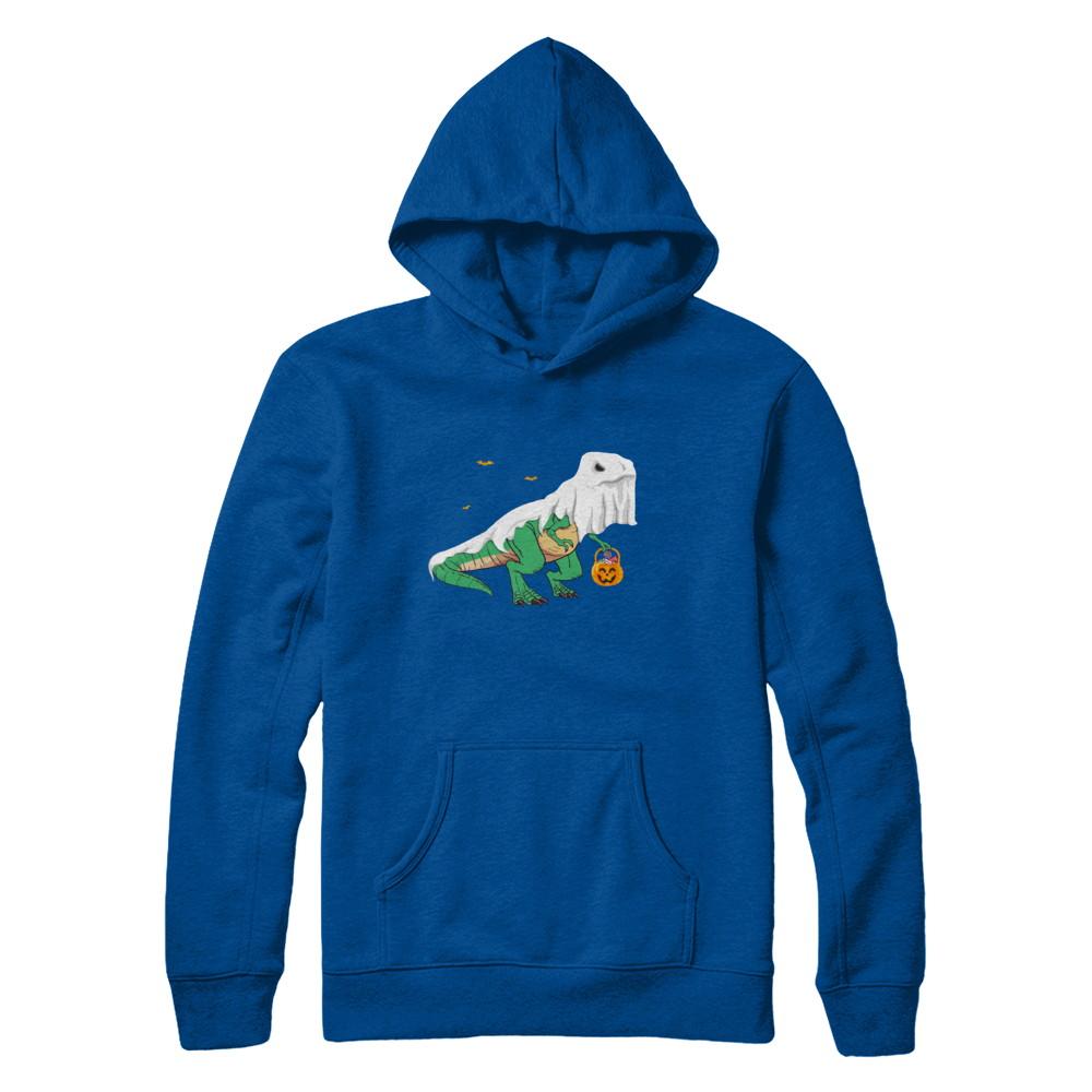 Halloween T Rex Dinosaur Ghost Trick Or Treat-T-Shirt & Hoodie-Pullover Hoodie-Deep Royal