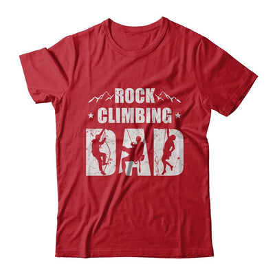 Rock Climbing Dad Distressed Mountain Climber Fathers Day-T-Shirt & Hoodie-Classic T-Shirt-Red