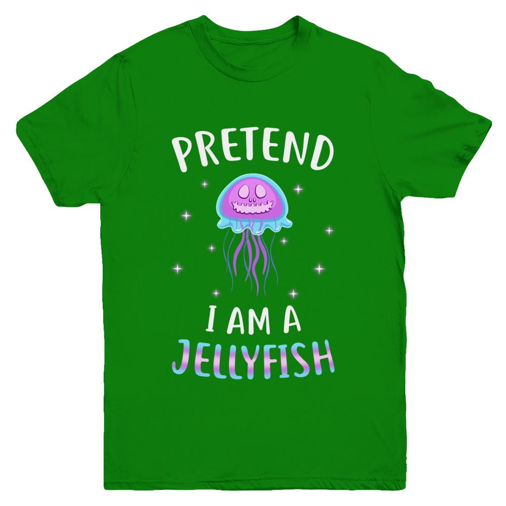 Pretend I'm A Jellyfish Costume Happy Halloween Party Youth-Youth Shirt-Youth T-Shirt-Irish Green