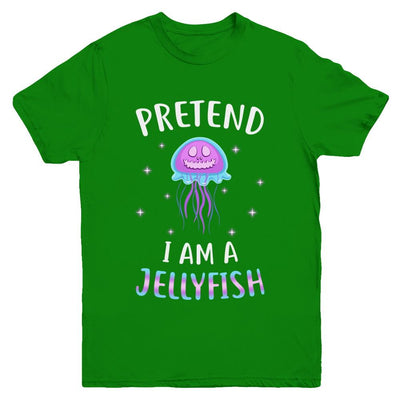 Pretend I'm A Jellyfish Costume Happy Halloween Party Youth-Youth Shirt-Youth T-Shirt-Irish Green
