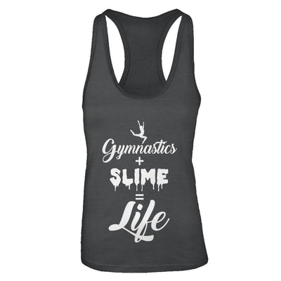 Daughter Mom Gymnastics And Slime Is Life-T-Shirt & Tank Top-Women's Ideal Racerback Tank-Black