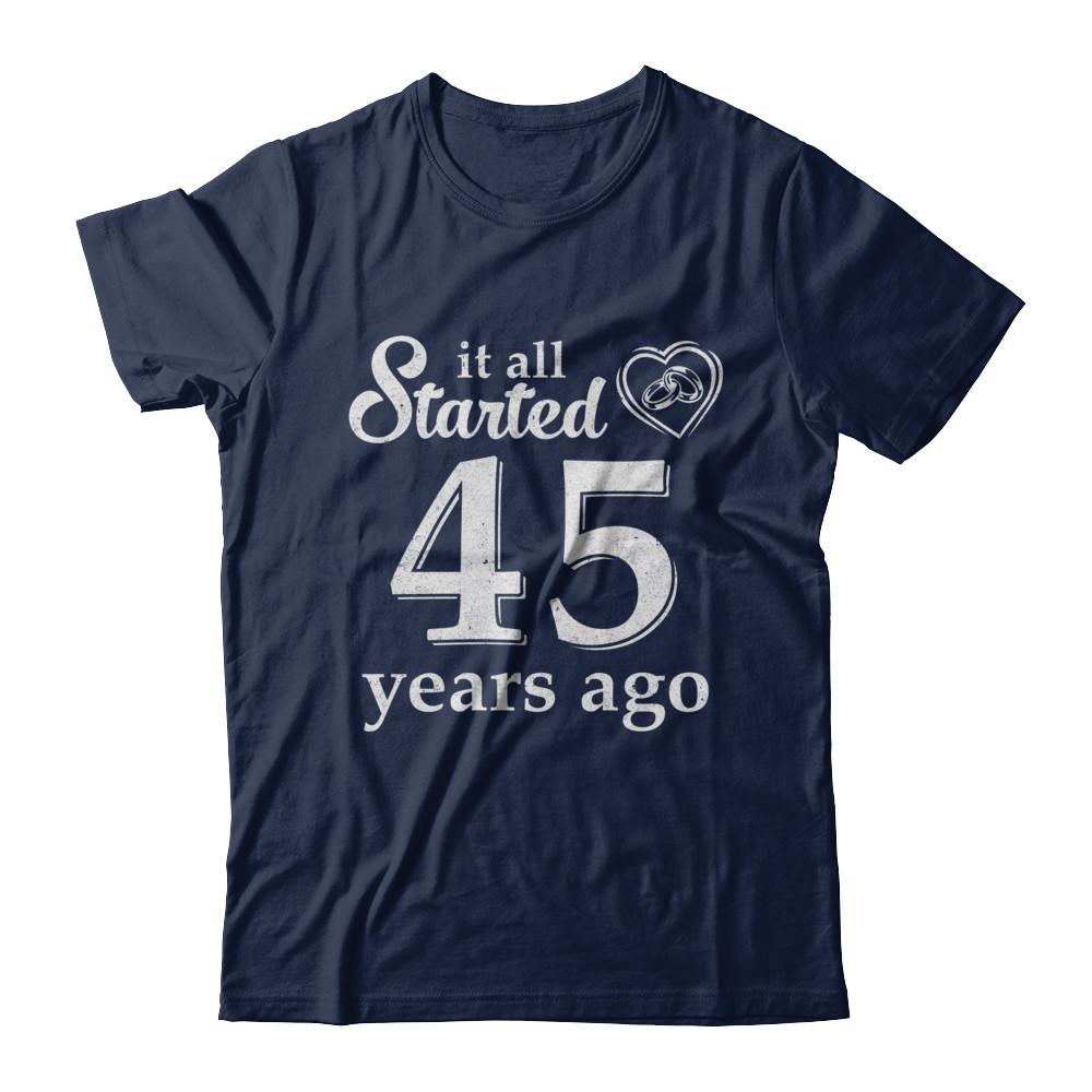 45Th Wedding Anniversary Married Couples 1976 Husband Wife-T-Shirt & Hoodie-Classic T-Shirt-Navy